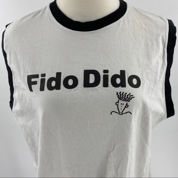 FIDO Dido vintage tank top white black trim - Picture 3 of 7